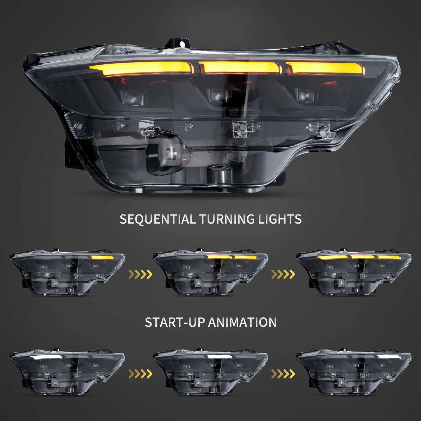 Vland 23-26 Mustang S650 Headlights Full LED With Start-up Animation sayaragear