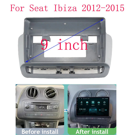 1DIN 9 Inch Car Frame Fascia Adapter Canbus Box Android Radio Dash Fitting Panel Kit For Seat Ibiza 2012-2015 sayaragear