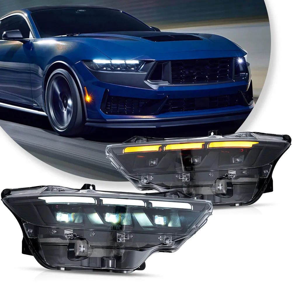 Vland 23-26 Mustang S650 Headlights Full LED With Start-up Animation sayaragear