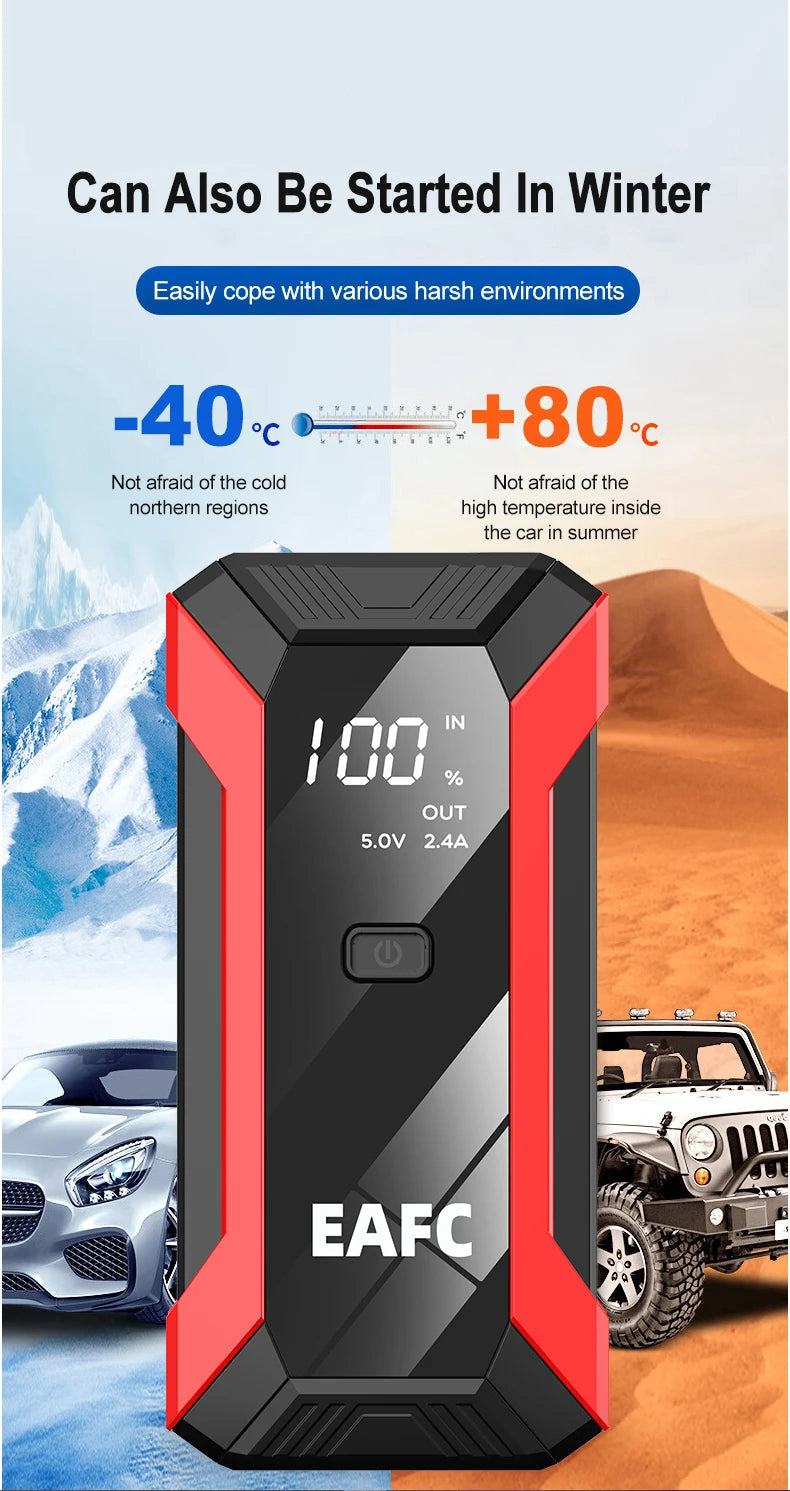 2000A Portable MultiFunction Emergency Booster Car Emergency Mobile Power Battery Charger 12V Car Jump Starter with LED Light sayaragear