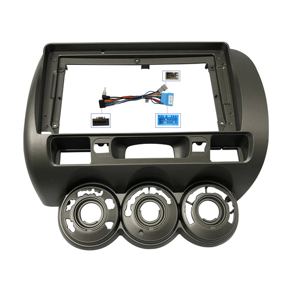 HAOCHEN Car 9 inch 2 Din Stereo o Fascia o DVD Panel Bezel Frame Installation Trim Left/right Wheel for Honda Fit City Jazz 2006 sayaragear