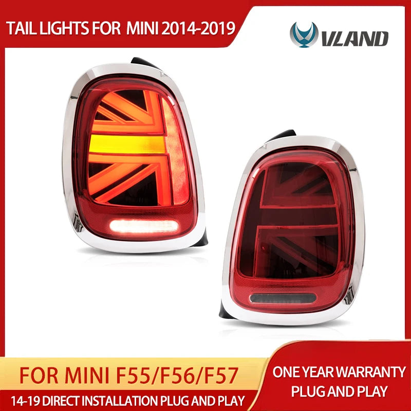 Vland 14-19 Mini F55/F56/F57 Full LED Taillights with Sequential Turn Signal Rear Lamp Assembly Upgrade sayaragear