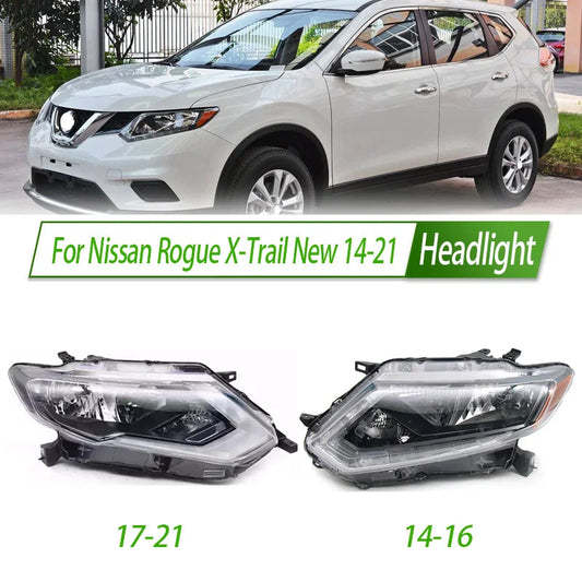 For Nissan Rogue X-Trail New 14-21 Halogen Headlight Assembly OEM Style Front Headlamp Bulb Socket Plug & Play Replacement sayaragear