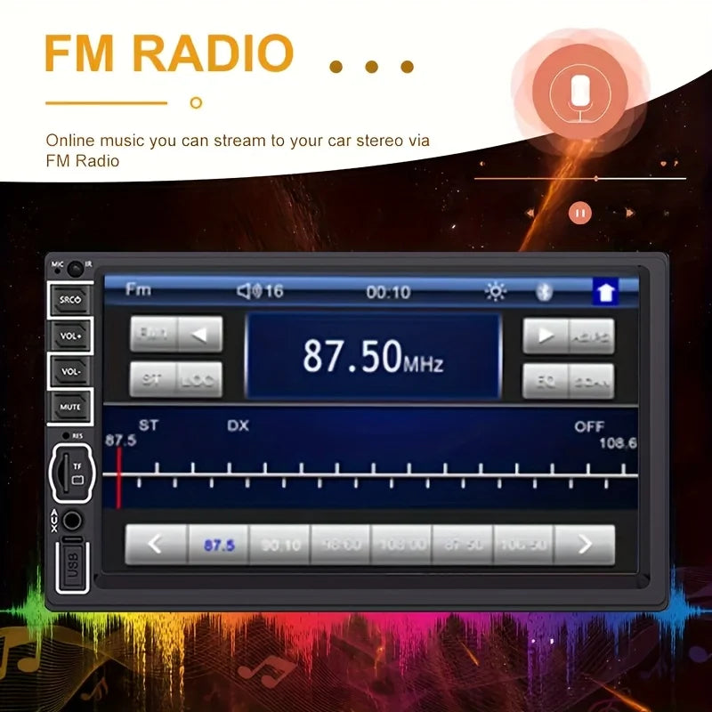 17.78cm 2Din Car Stereo - Universal Car Multimedia System for Android and iOS Devices, Car Stereo Unit, Without Battery sayaragear