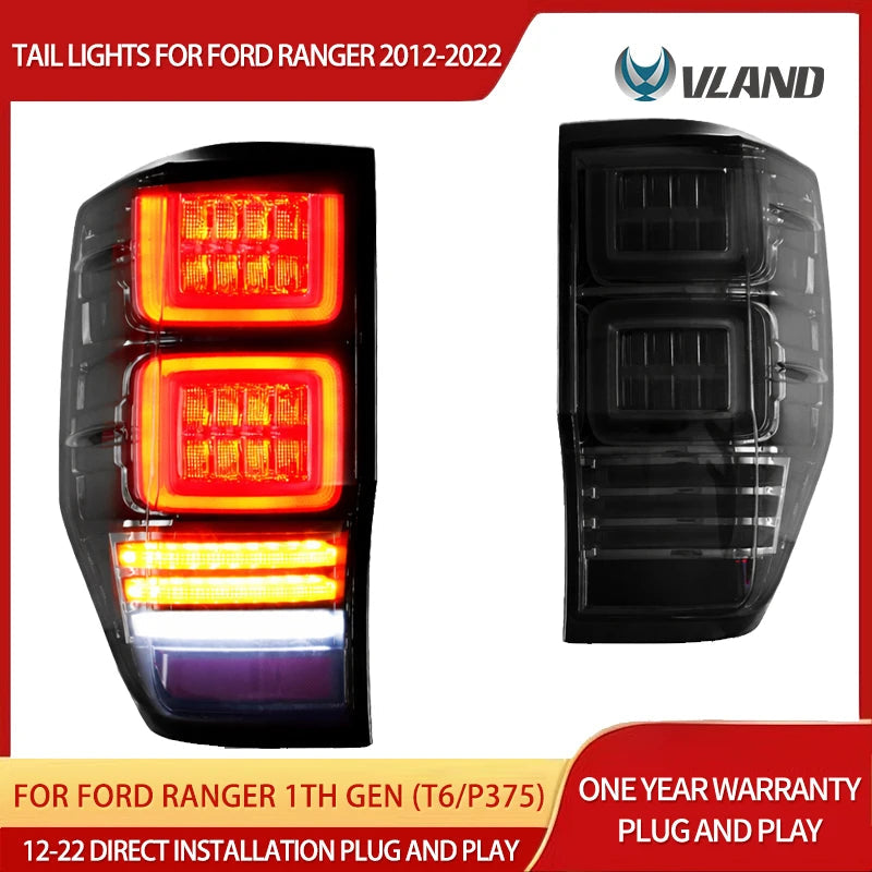 Vland 12-22 Ranger 1th Gen (T6/P375) LED Tail Lights With Sequential Turn Signal (Not Fit For US Models) sayaragear