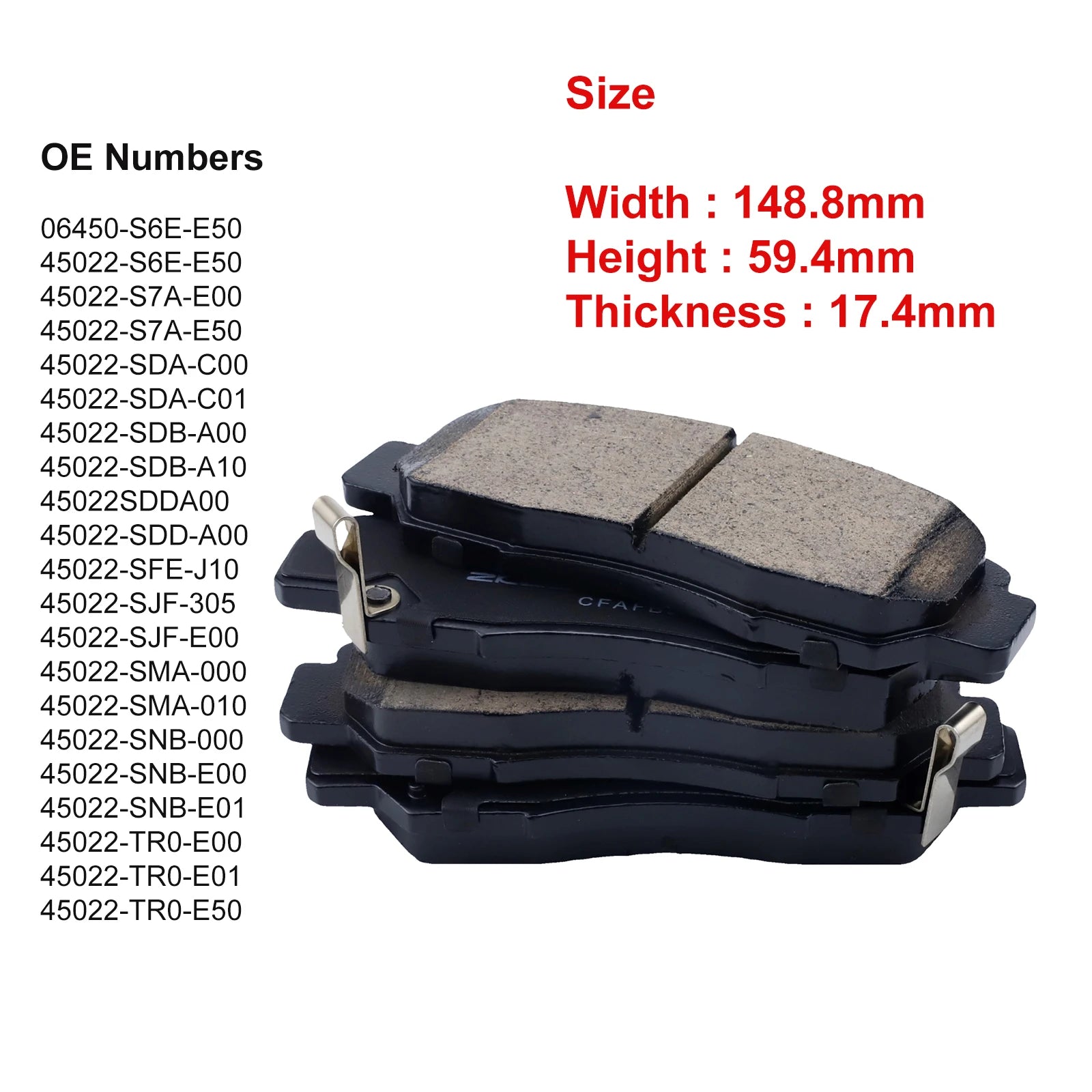 Front Brake Pads For HONDA ACCORD VII CIVIC IX/VII/VIII CROSSROAD FR-V ODYSSEY STEPWGN STREAM SHUTTLE ACURA TL TSX 45022-SFE-J10 sayaragear
