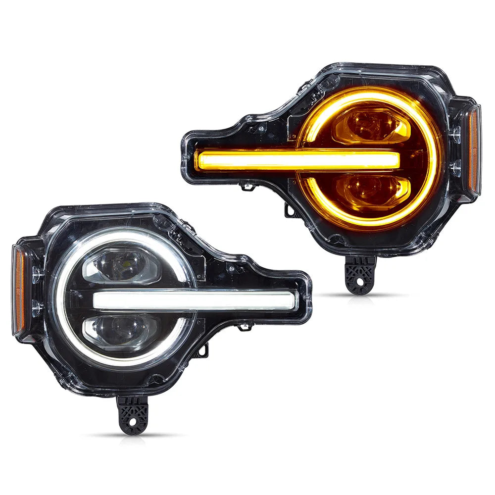 Vland 20-24 Bronco Full LED Projector RGB Headlights Assembly Upgrade sayaragear