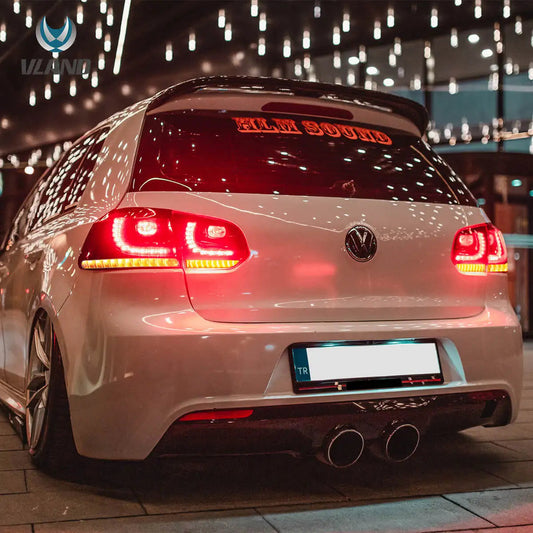 Vland 08-14 Golf 6th Gen Mk6 Hatchback LED Aftermarket Tail Lights With Amber Sequential Turn Signal sayaragear