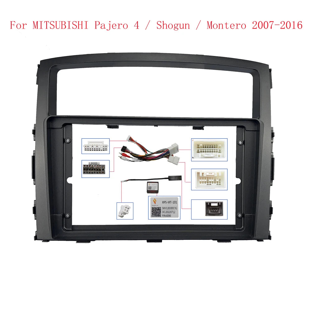 9 Inch Car Radio GPS MP5 Android Stereo Player 2 Din Head Unit Fascia Panel Dash Frame For MITSUBISHI Pajero 4 V80 V90 V93 V97 sayaragear