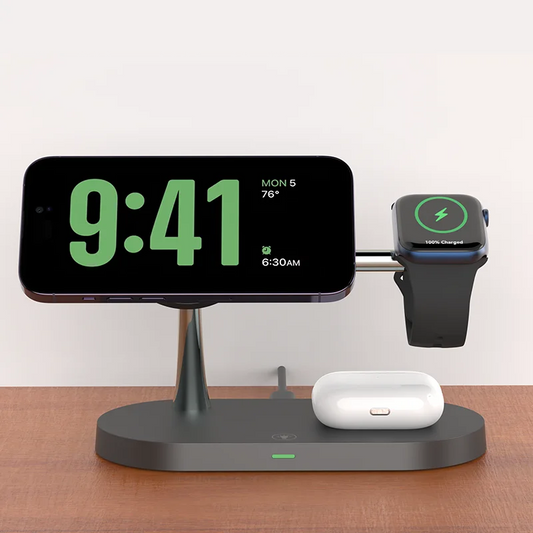 3 in 1 Wireless Charger Stand For iPhone 12/13/14/15/16/17 Fast Charging Station for Apple Watch 10 9 8 7 6 5 4 Airpods 2 3 Pro sayaragear