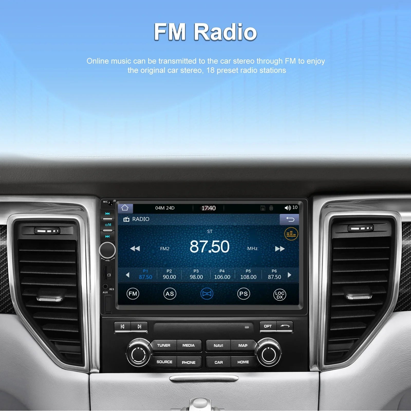 7" HD Car Stereo Radio 2Din MP5 Multimedia Player for Android Auto Mirror Link Rear 12LED Backup Camera USB AUX TF EQ FM Radio sayaragear