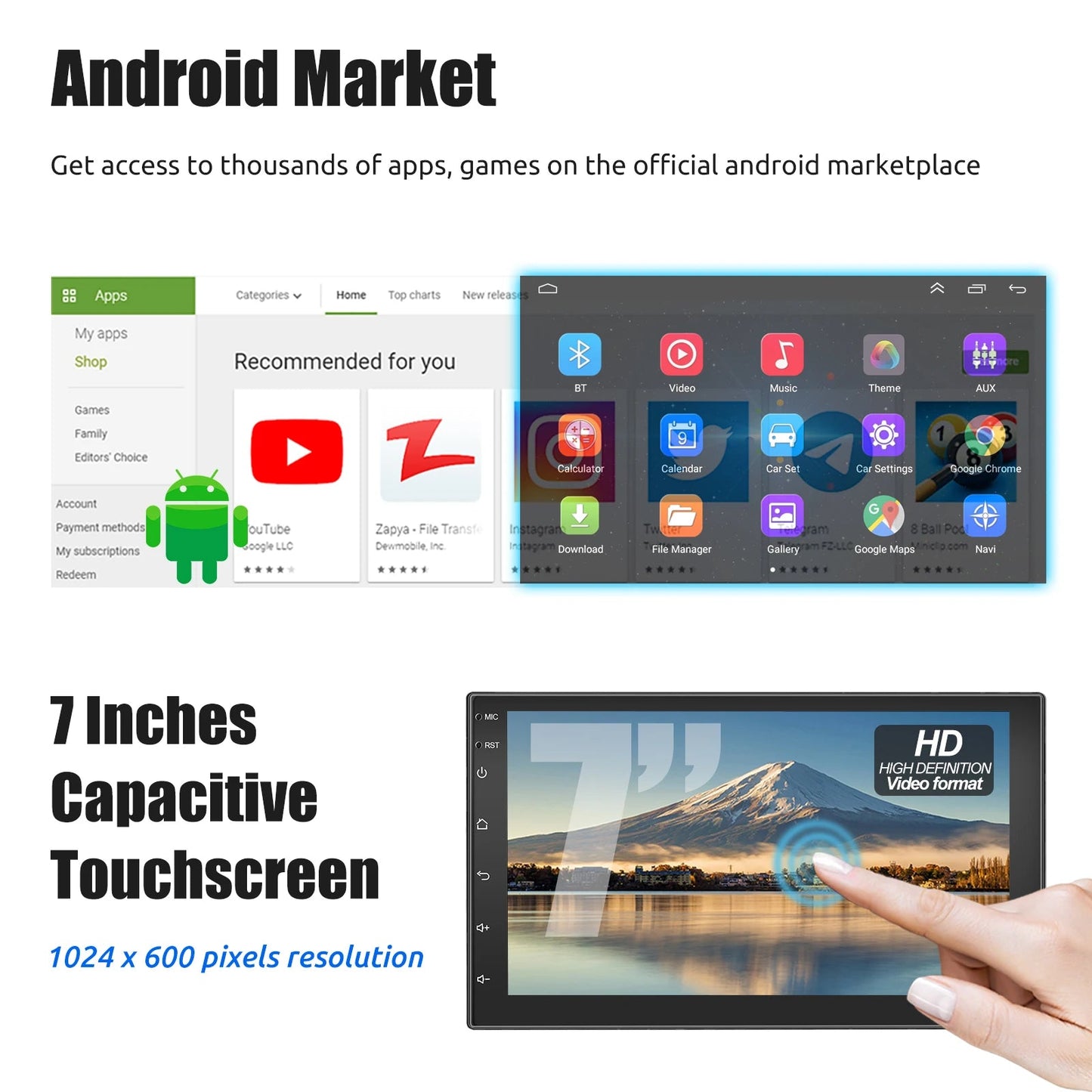 ESSGOO 7 9 10" Car Radio Android Auto Carplay Car Stereo Multimedia Player Universal WIFI GPS Autoradio Car Intelligent Systems sayaragear