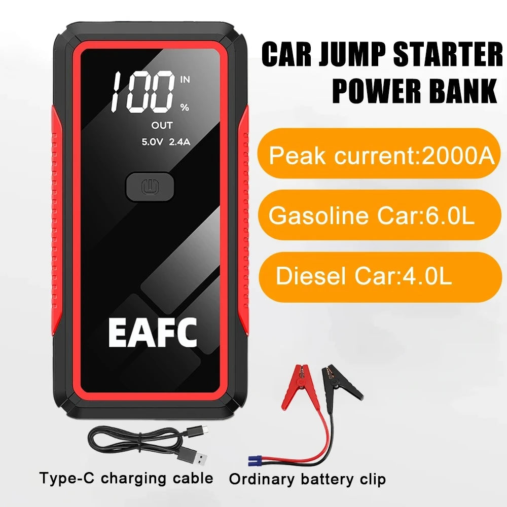 4000A/2000A/600A Portable Car Jump Starter PowerBank Booster Charger 12V Starting Device Petrol Diesel Car Booster JumpStarter sayaragear