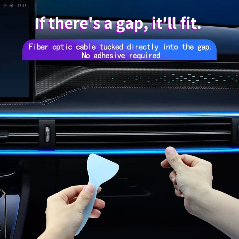 1/2/3/4/5M Car Interior RGB LED Light Strip Ambient Neon Invisible Light USB Fiber Optic Atmosphere Lamp Support APP Control sayaragear