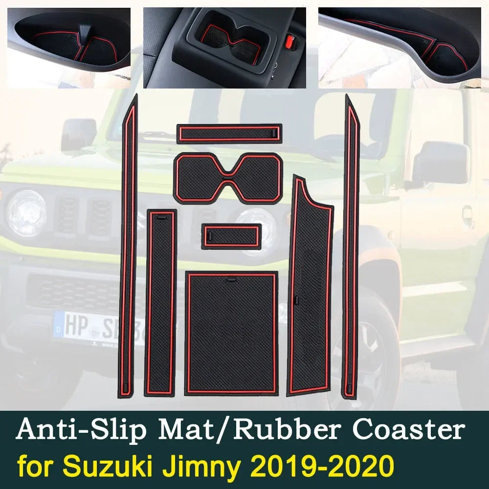 Anti-slip Pat Mat Water Coaster Car Groove Rubber Cushion Stickers Accessories for Suzuki Jimny JB64 JB74 Jimny Sierra 2019 2020 sayaragear