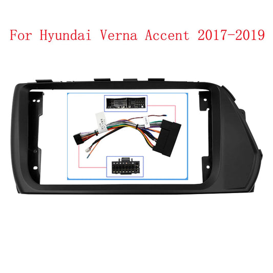 HAOCHEN 2 DIN 9 Inch Car Frame Fascia Adapter For Hyundai Verna Accent 2017-2019 Android Radio Dash Fitting Panel Kit sayaragear