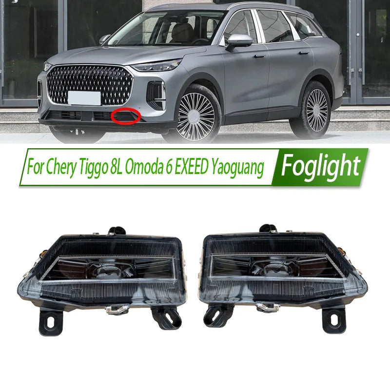 For Chery Tiggo 8L Omoda 6 EXEED Yaoguang Foglight Fog Light Assy Front Bumper Fog Lamp Kit Replacement with Waterproof Housing sayaragear