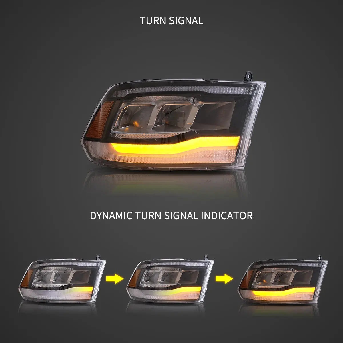 Vland 09-18 Ram 4th Gen 1500 2500 3500 LED Reflection Bowl HeadLights Premium Quality Complete Assembly sayaragear
