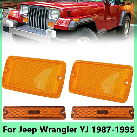 55055020AD 55055020AE For Jeep Wrangler YJ 1987-1995 Amber Lens Side Marker Turn Signal Light - sayaragear