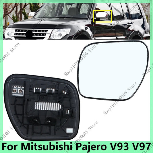 For Mitsubishi Pajero V93 V97 Car Exterior Rearview Door Rear View Mirror Glass Side Mirror Lens Glass With Heated sayaragear