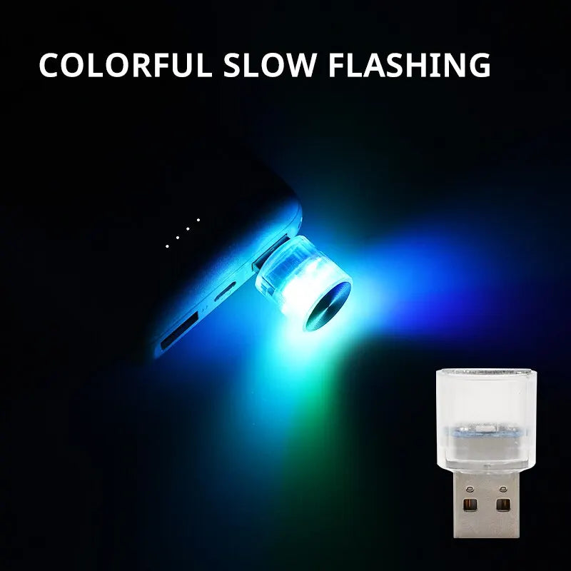 Car Mini USB LED Ambient Light Decorative Atmosphere Lamps for Interior Environment Auto PC Computer Portable Light Plug Play sayaragear