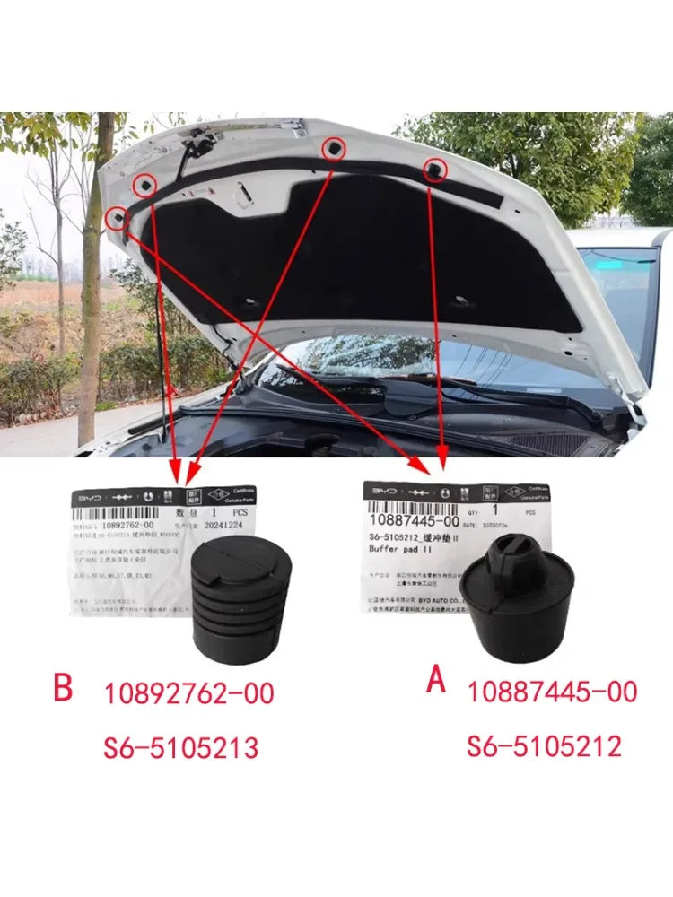 2PCS/SET Front Hood Rubber Buffer for BYD S6 S7 TANG Rubber Hood Damping Car Accessories sayaragear