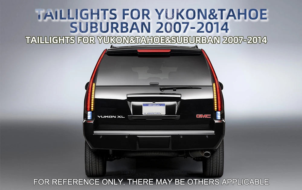 VLAND Taillight Assembly FOR GMC YUKON&CHEVROLET TAHOE/SUBURBAN 2007-2014 LED TAIL LAMP LED Running Light  LED Brake Light sayaragear