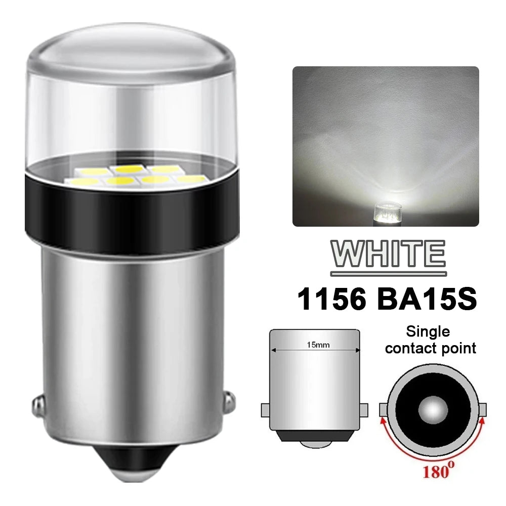2-10 PCS 1156 BA15S 1157 BAY15D LED Bulbs 12V 3030 Chips 6500K White Super Bright Car Tail Turn Signal Parking Reverse Lights sayaragear