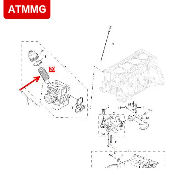 ATMMG For SAIC MG HS RX5 RX8 GS 950 MAXUS G10 2.0T oil filter element 10105963  Original new sayaragear