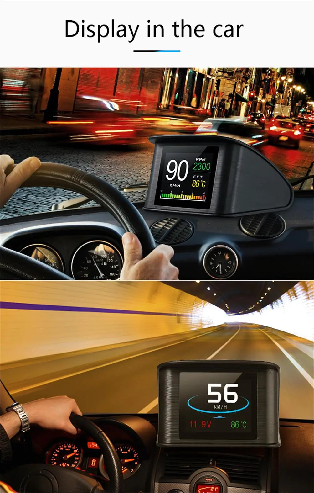 NEW Multi-function Full LCD Instrument OBD+GPS Dual System Car OBD2 GPS HUD Head Up Smart Digital Speedometer with Tester Alarm sayaragear