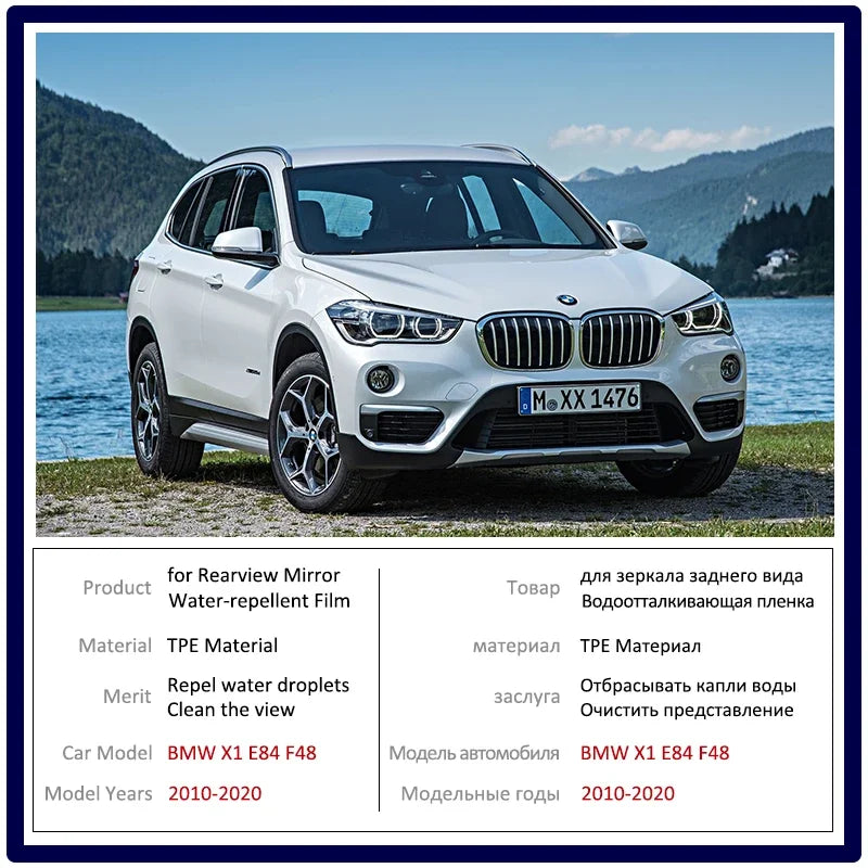 for BMW X1 E84 F48 2010~2020 Car Rearview Mirror Protective Film Anti Dazzle Waterproof Rainproof Anti Fog Car Sticker 2011 2012 sayaragear