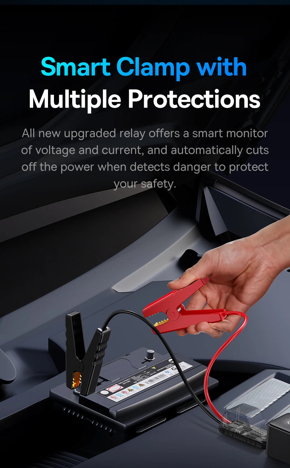 Baseus 600A Jump Starter 6000mAh Car Battery Charger for Auto Emergency Power Bank Booster Starting Device Car Jump Starter sayaragear