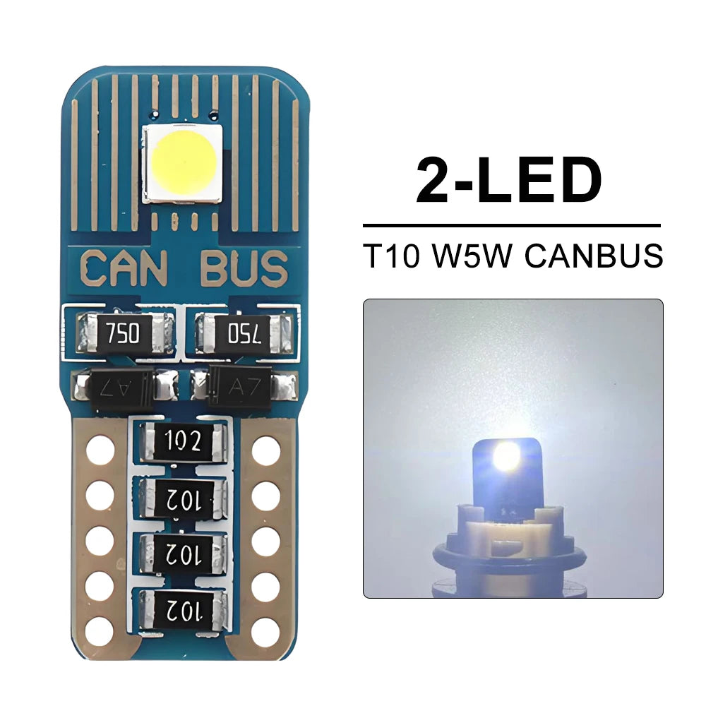 2-20 PCS CANBUS T10 W5W LED Bulb 12V 2835SMD 6500K White 500LM Car Interior Dome Door Glove Box Maps Trunk License Plate Lights sayaragear
