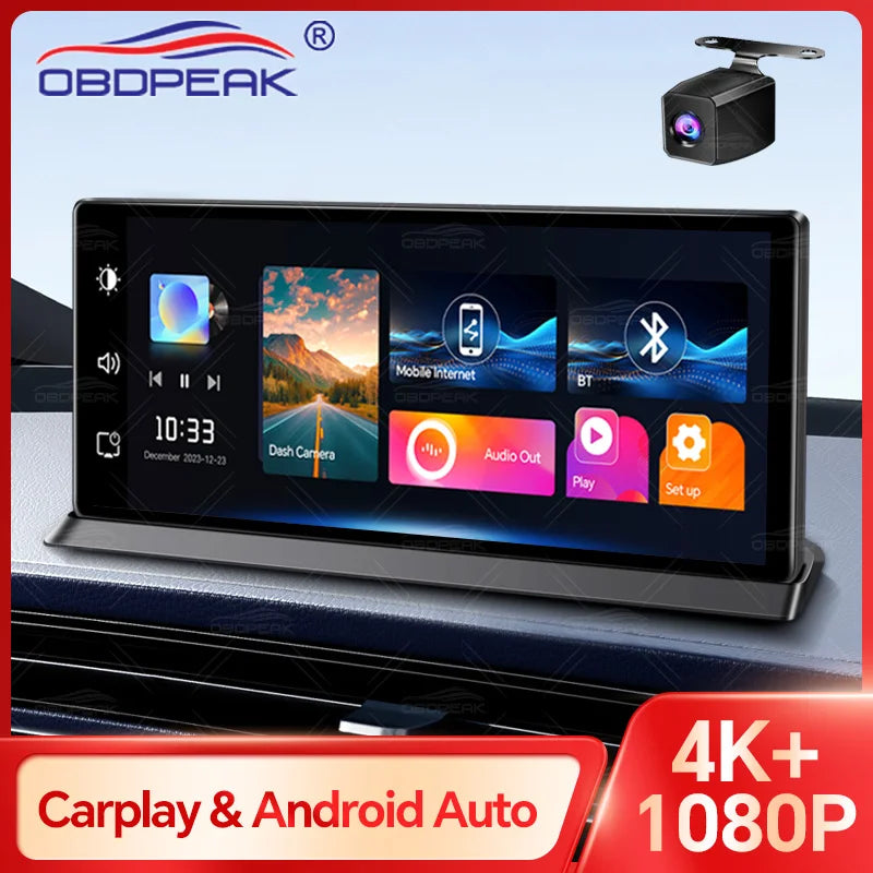 K2 Pro 11.3" Car DVR 4K Camera Wireless Carplay Android auto Ai Screen Dash Cam Dual Len Video Recorder GPS Navigation Dashboard sayaragear