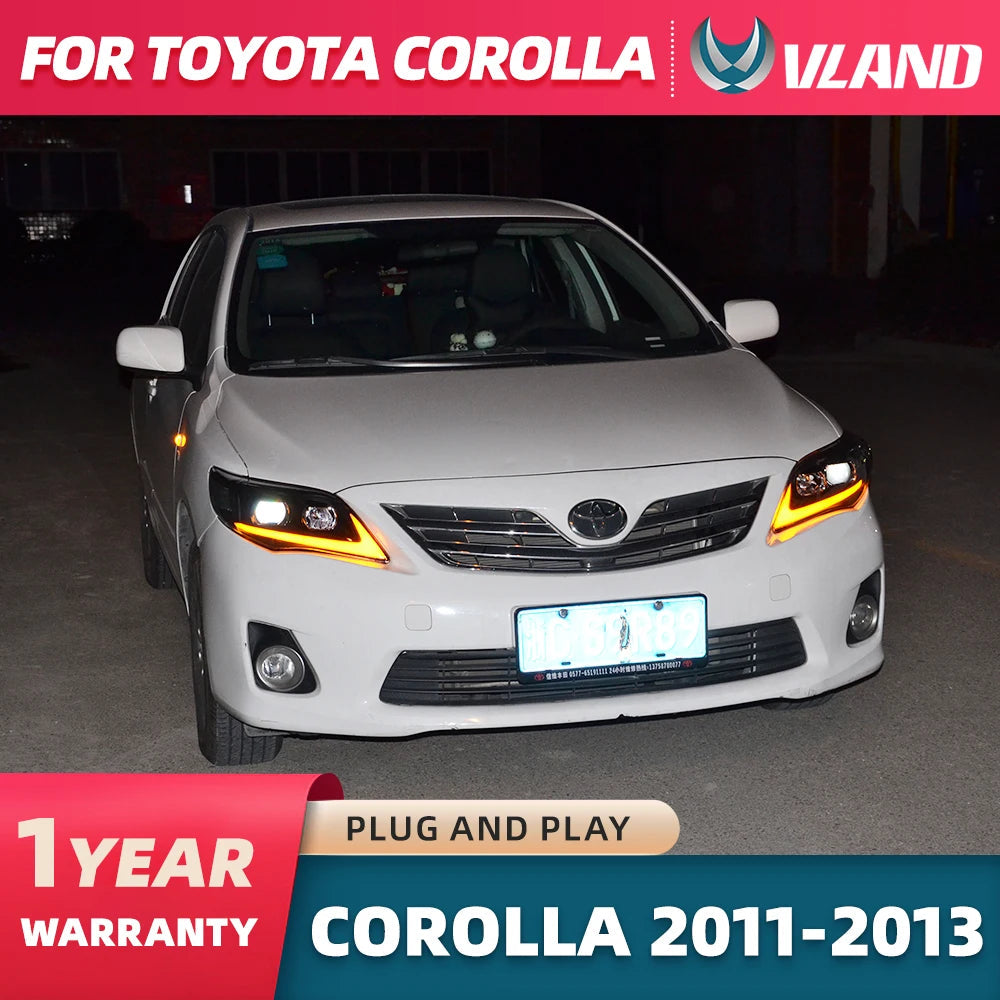 VLAND Led Daytime Running Light For Toyota Corolla 2011 2012 2013 Auto DRL Headlight Front Cover Fog Lamp Car Accessorie sayaragear