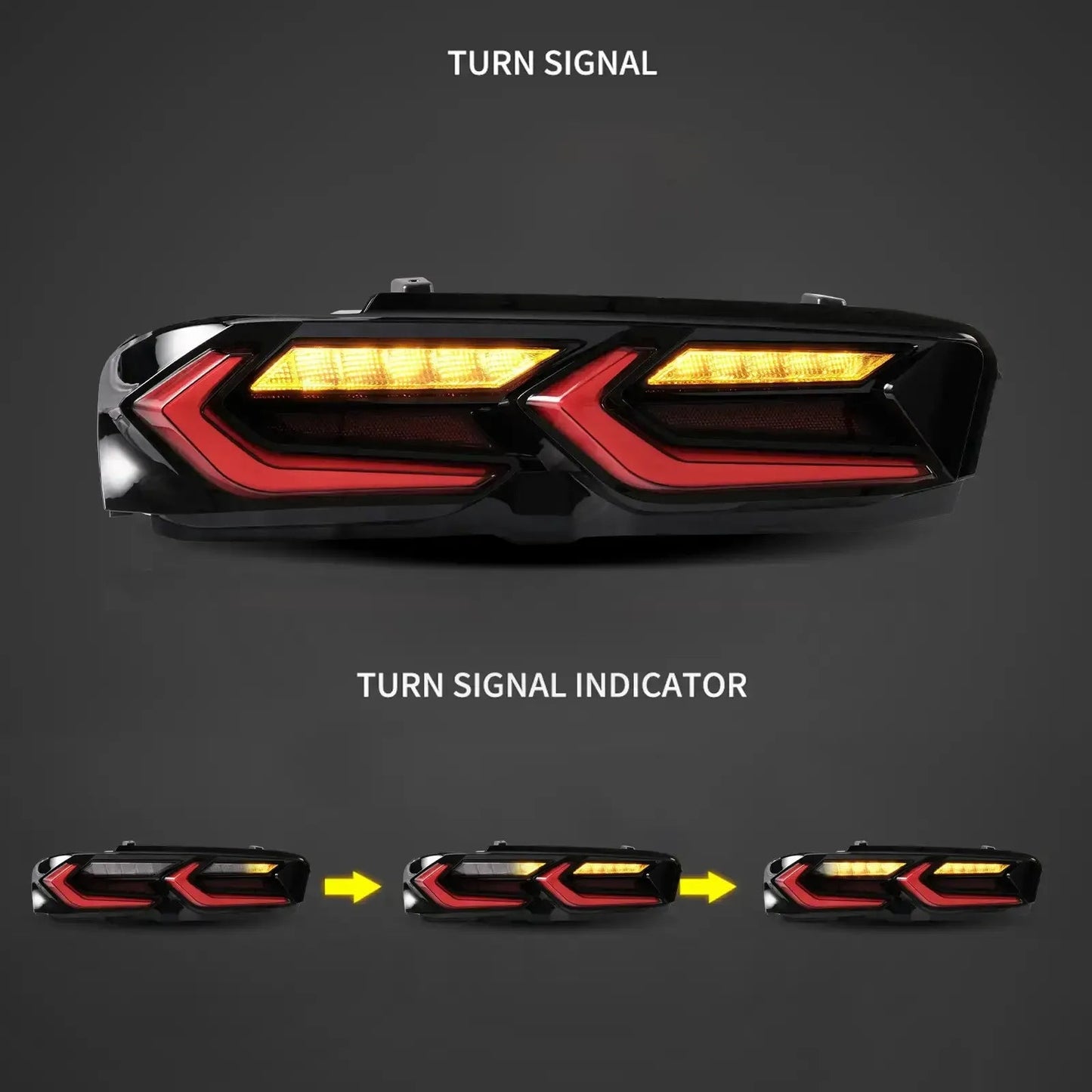 Vland 19-24 Camaro LED Tail Lights With Sequential Turn Signal Rear Lamp Assembly Upgrade sayaragear