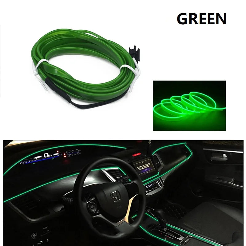 Car Interior Decorative Lamps Strips Atmosphere Lamp Cold Light Decorative Dashboard Console Auto LED Ambient Lights 1/2/3/4/5M sayaragear