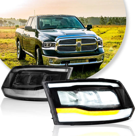 Vland 09-18 Ram 1500 2500 3500 HeadLights Full LED Black sayaragear