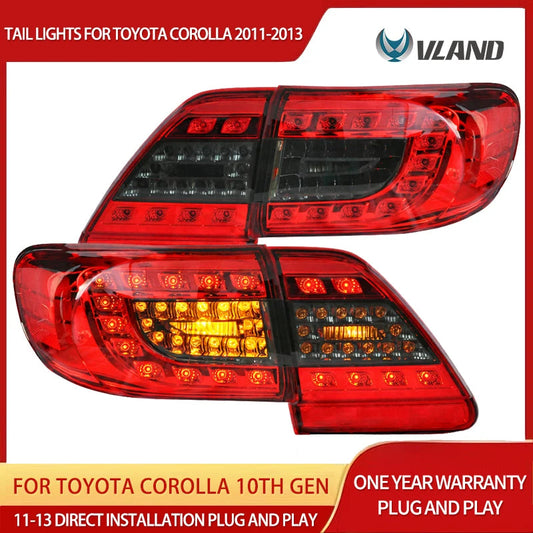 VLAND LED Tail Lights with Sequential Turn Signal for 2011-2013 Toyota Corolla 10th Gen E140 Wide Body Facelift Rear Lamp Assemb sayaragear