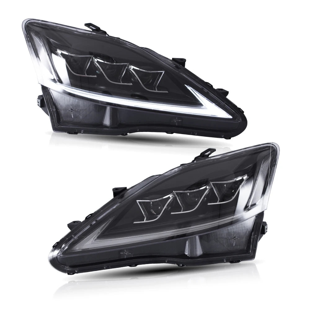 VLAND Headlamp Car Assembly For LEXUS  IS250 Headlight IS350 IS300 2006-2012 IS220d/IS F Clear Lamplight With Moving Turn Signal sayaragear