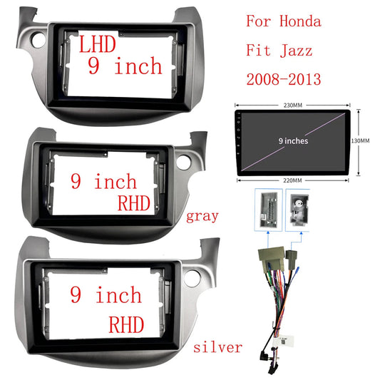 HAOCHEN 2 DIN 9 Inch Car Frame Fascia Adapter For Honda Fit Jazz 2008-2013 Android Radio Dash Fitting Panel Kit sayaragear