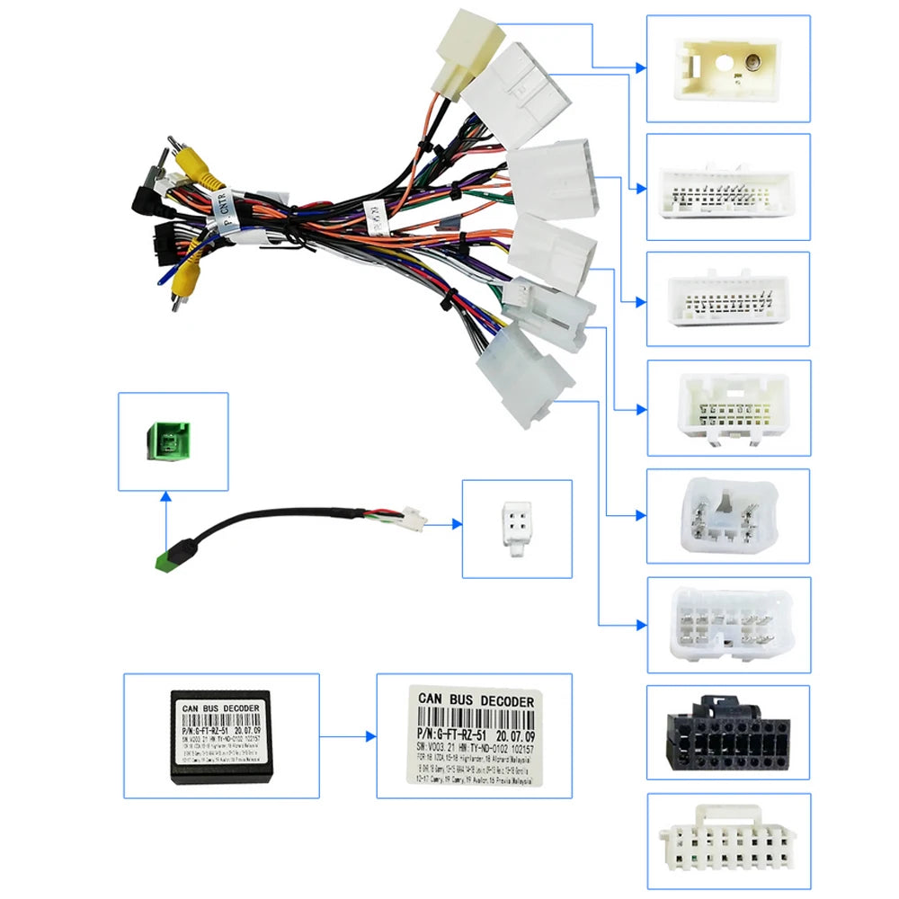 Car Radio Frame For Toyota Corolla E170 Auris E180 2016-2019 9 inch 2DIN Stereo Panel Harness Wire Power Cable Canbus Decoder sayaragear