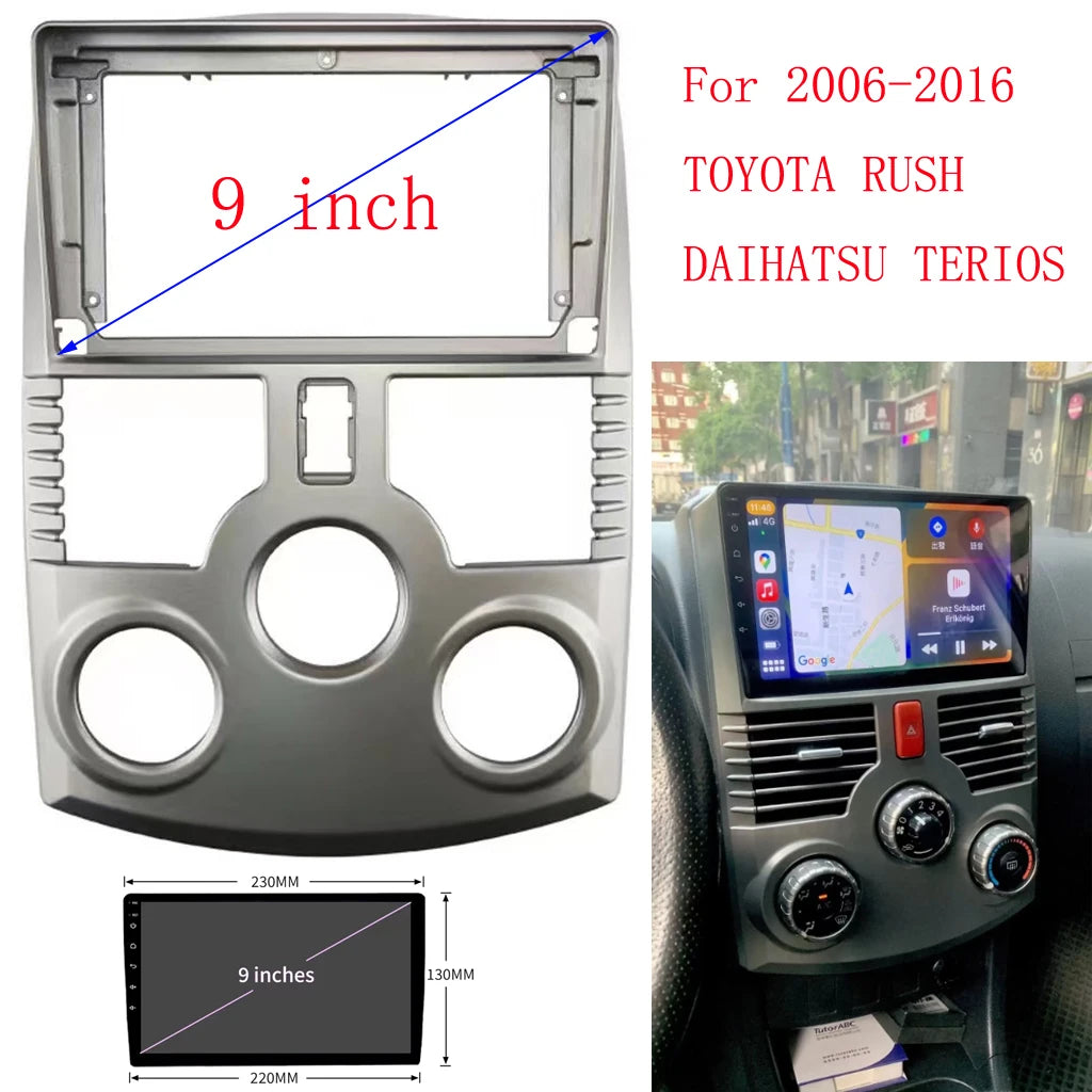 9 Inch Car Radio Fascia Frame 2DIN Install Panel Dashboard For 2006-2016 TOYOTA RUSH/ DAIHATSU TERIOS MANULA  AC sayaragear