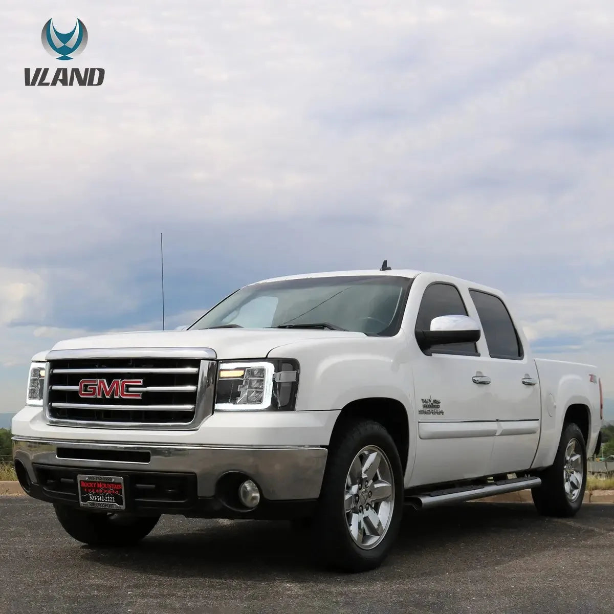 Vland 07-13 Sierra 2nd Gen LED Reflection Bowl Headlights Chrome with DRL High Low Beam Front Headlamp Assembly sayaragear