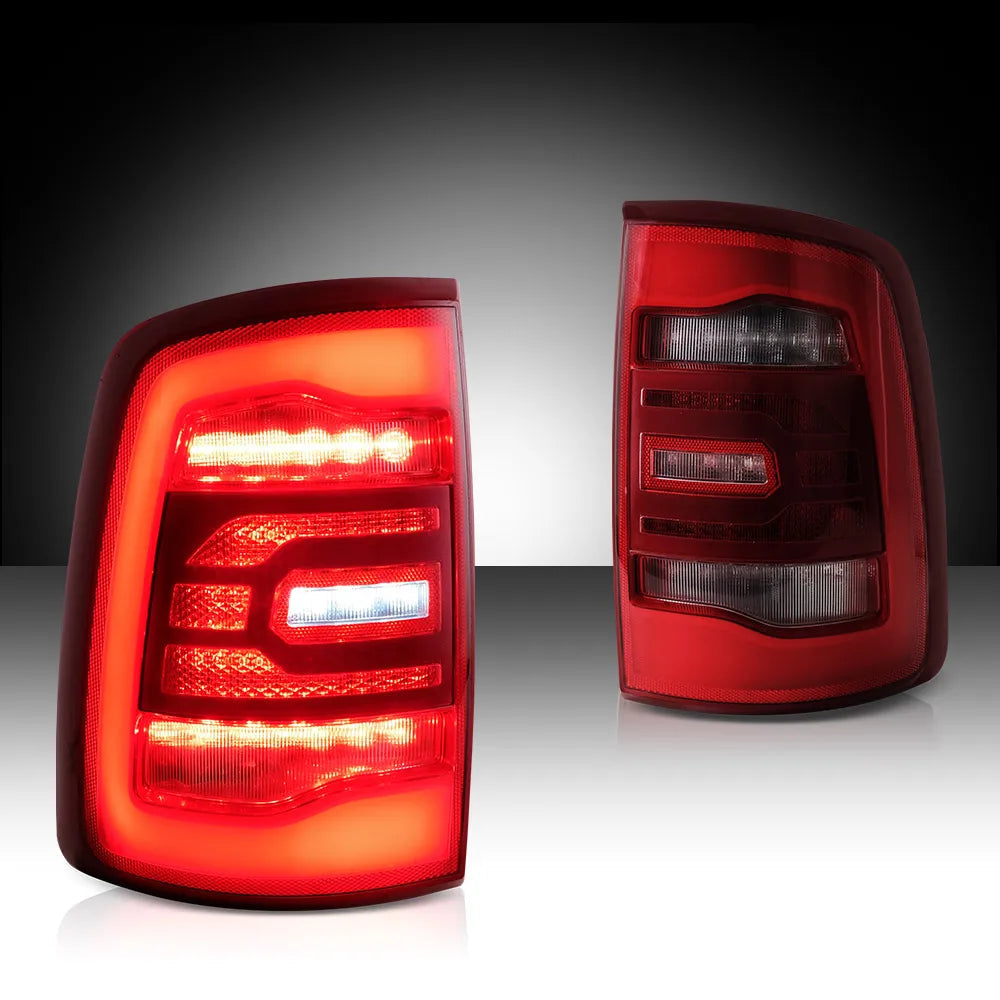 Vland 09-18 Ram 4th Gen (DS/DJ/D2) LED Tail Lights With Red Sequential Turn Signal Rear Lamp Assembly Upgrade sayaragear
