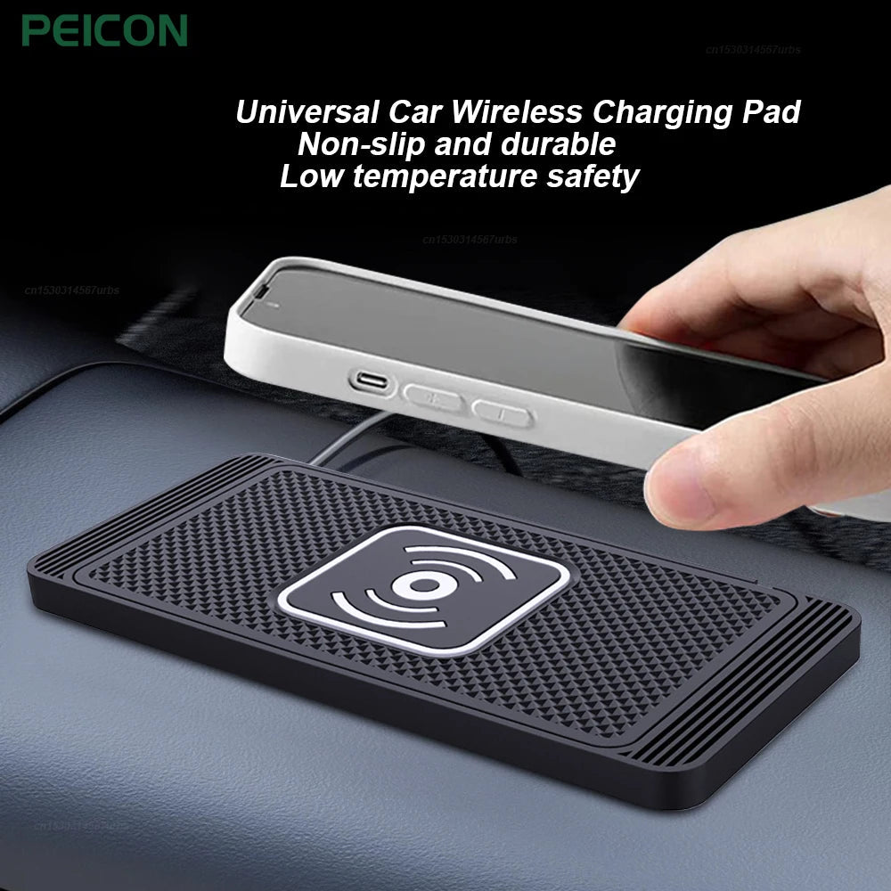 Car Wireless Charger for Iphone 16 15 15 Pro Max 14 13 12 X Samsung S24 S23 Wireless Car Charger Silicone Pad Stand Fast Charger sayaragear