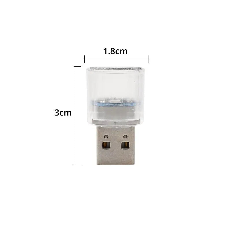 Car Mini USB LED Ambient Light Decorative Atmosphere Lamps for Interior Environment Auto PC Computer Portable Light Plug Play sayaragear