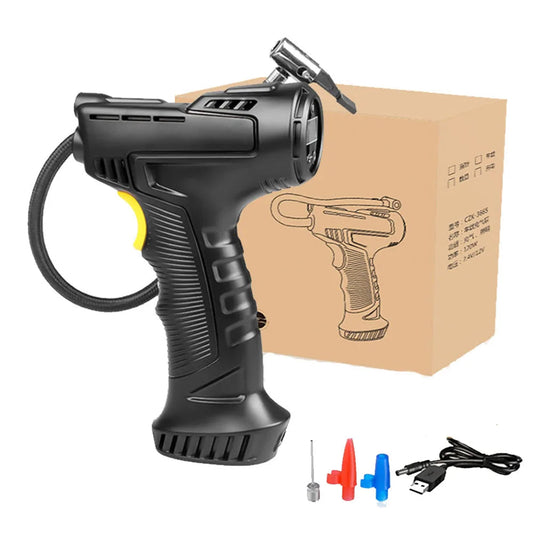 120W Rechargeable Air Compressor Wireless Inflatable Pump Portable Air Pump Digital Auto Car Automatic Tire Inflator Equipment sayaragear