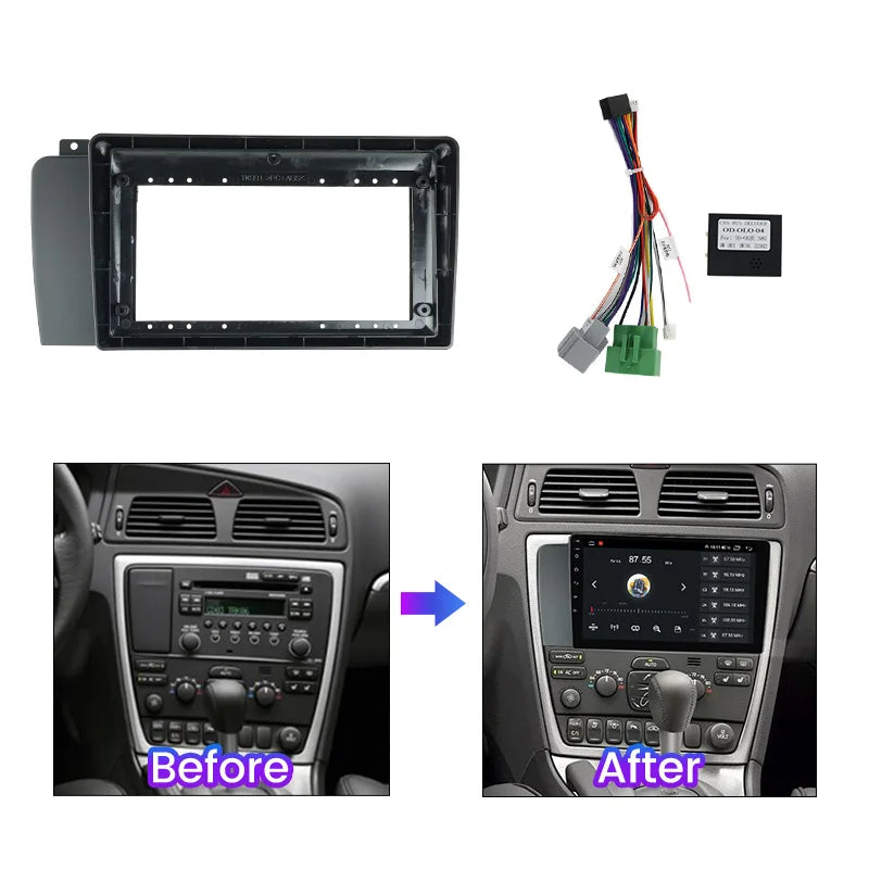 FOR 2004-2007 Volvo XC70 V70 S60 9 inch Radio Android stereo Harness screens accessories navigation dashboard cable frame canbus sayaragear
