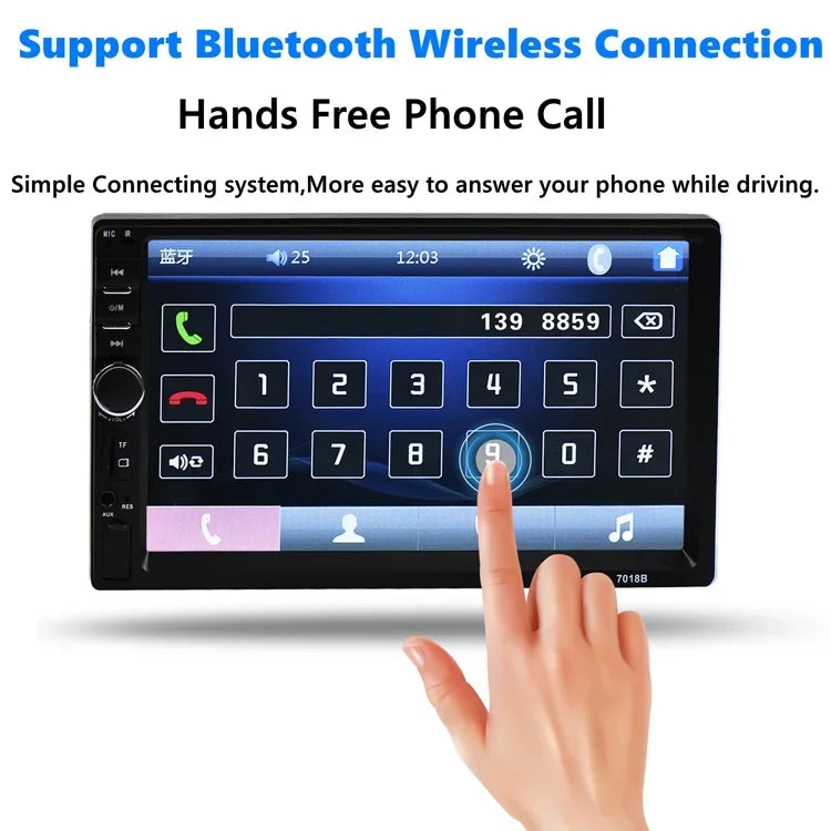 7" Double 2 DIN Car MP5 Player B-T Touch Screen Stereo Radio With 4led Camera sayaragear